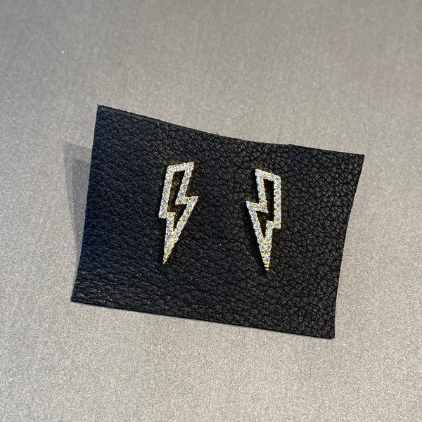 cz lightning frame earrings