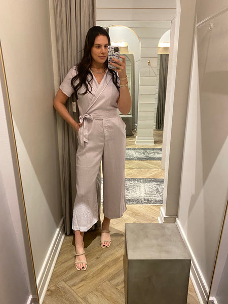 short sleeve wrap jumsuit
