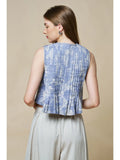 floral print denim top