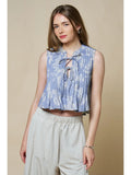 floral print denim top