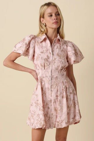 delaney floral bubble mini dress