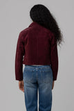 suede cropped blazer