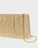 brit pleated flat clutch