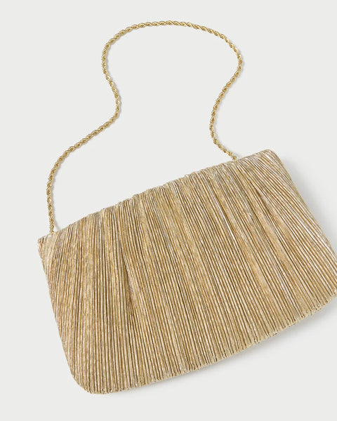 brit pleated flat clutch