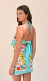 helly fruit + floral scarf dress