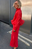 red organza funnel jacket