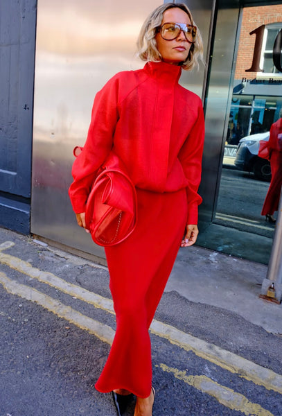 red daphne skirt