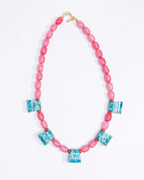 Turquoise trapezoids necklace