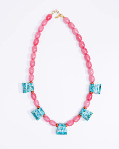 Turquoise trapezoids necklace