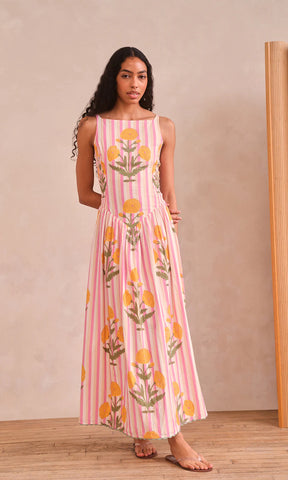 kearney xl floral stripe print midi