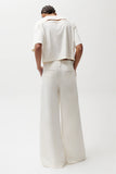 delphine pleated denim wide leg
