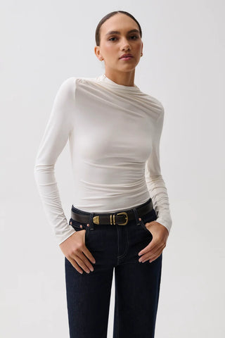 nathalia long sleeve mock neck