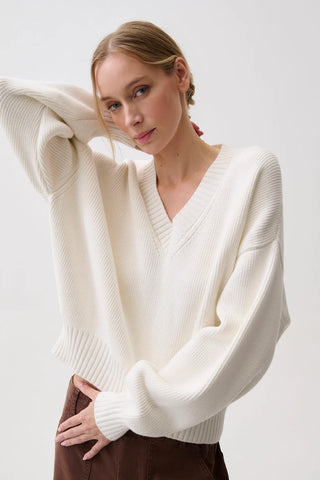 nika heavyweight v neck sweater