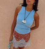 iced blue ribbed tank