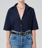 frances cropped cape button up