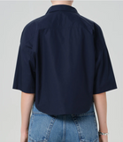 frances cropped cape button up