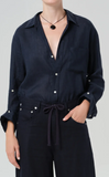 kayla shrunken linen shirt
