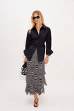 za za knit fringe skirt
