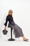 za za knit fringe skirt