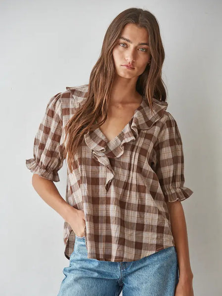 woven cotton v neck