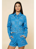 denim cut out jacket/top
