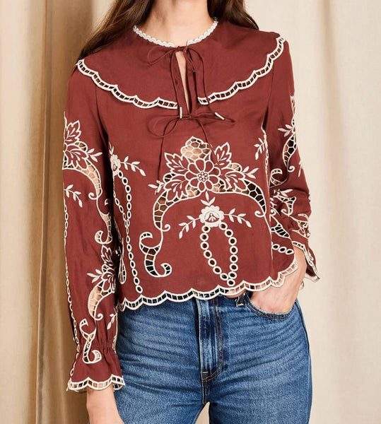 milica bohemia eyelet top