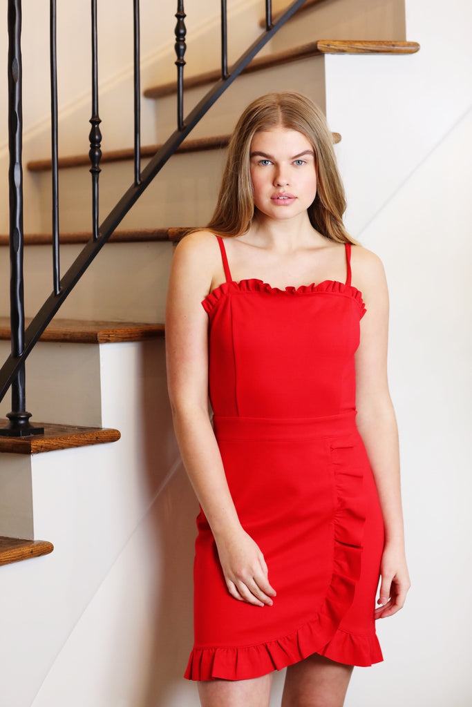 rebecca ruffled mini dress Morton James rebecca ruffled mini dress Morton James