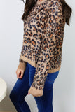 golden leopard slouchy sweater