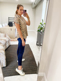 leopard classic button up top