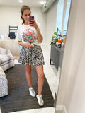 animal print skater skirt taupe