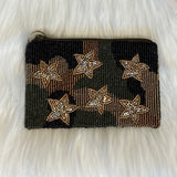 black gold star coin purse