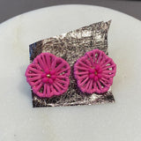 raffia flower earrings