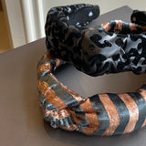 faux leather leopard knotted headband