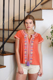 elina embroidered smock top