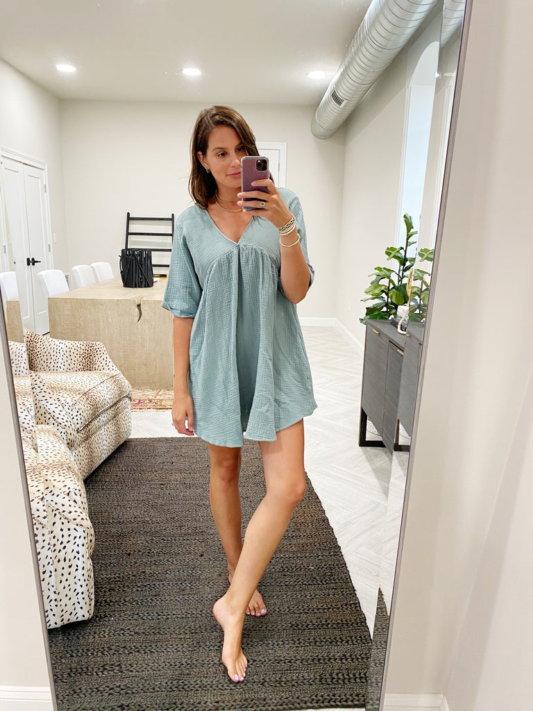cotton v neck babydoll dress Morton James cotton v neck babydoll dress Morton James