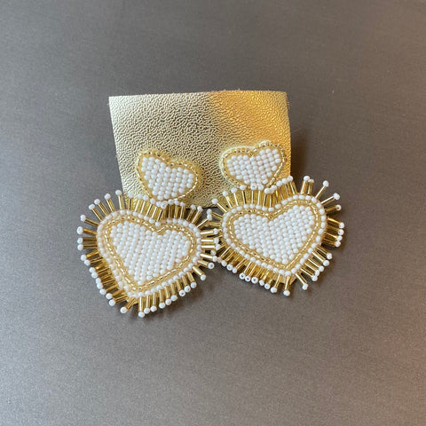 bead heart earrings