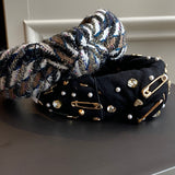 rocker embellished knotted headband