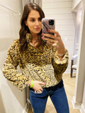 leopard crop pullover