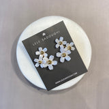 garden flower button earrings