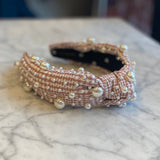 oversized multi pearl knotted headband
