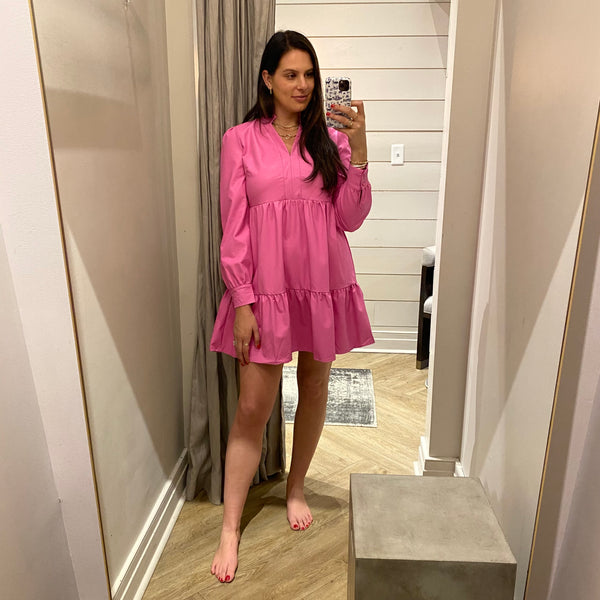 solid pleather tier dress