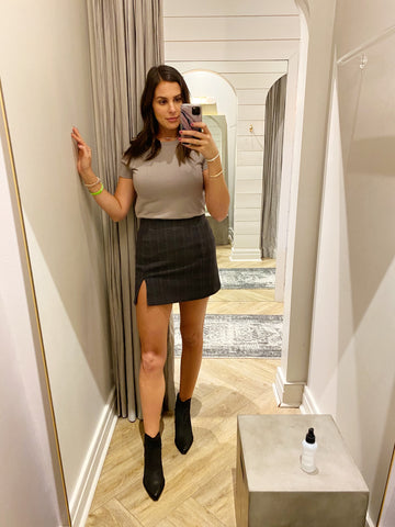 mini skirt with slit