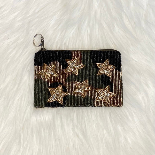 black gold star coin purse