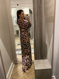 floral cut out side maxi